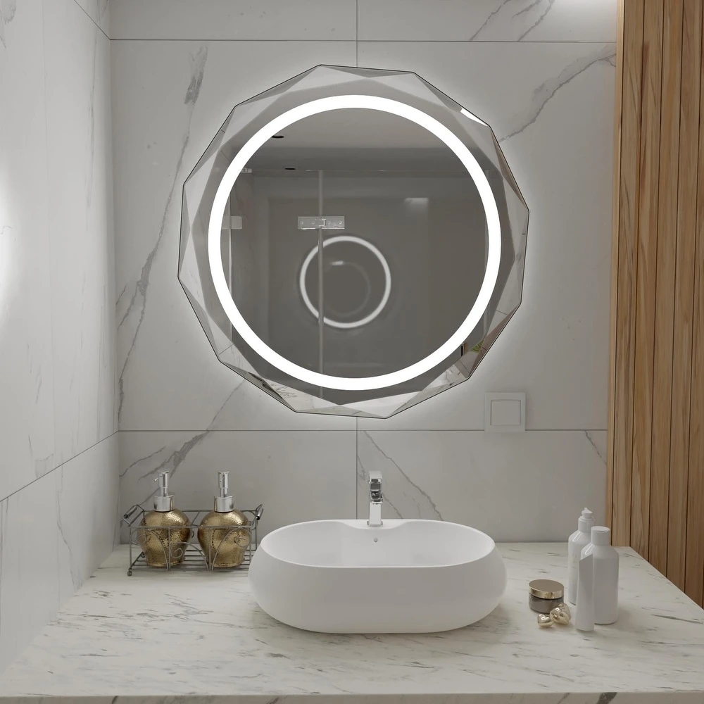 Beveled Edge Bathroom Wall Mirror with LED