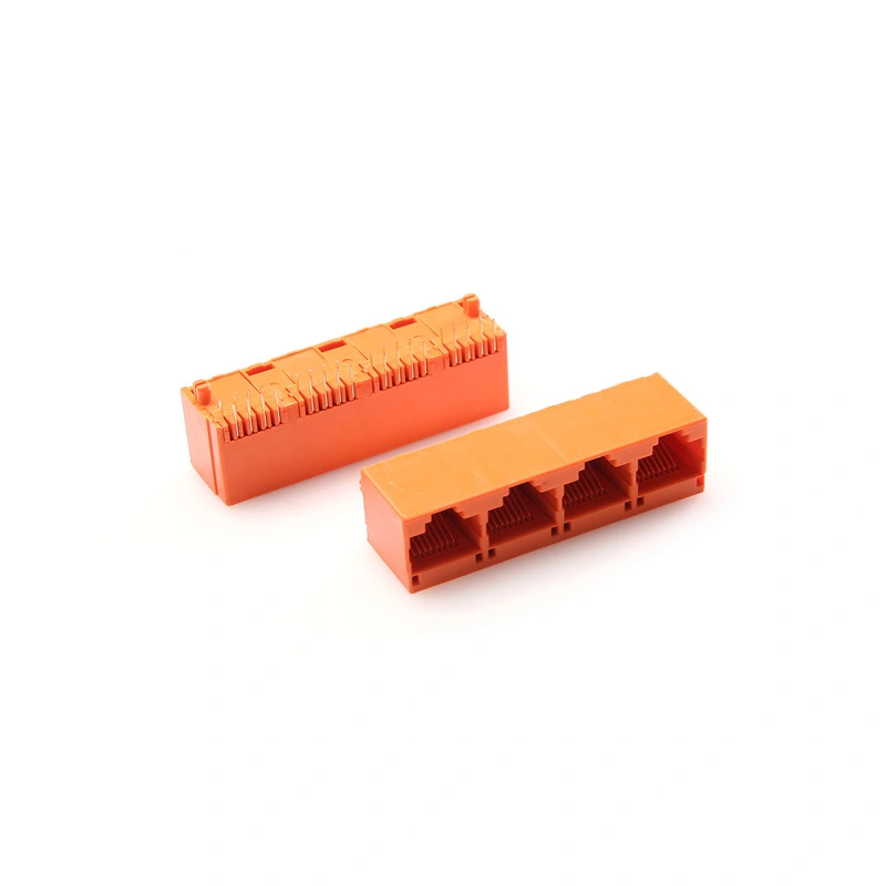 De entrada superior Multi-Ports Conector RJ45 Los puertos de 1X4