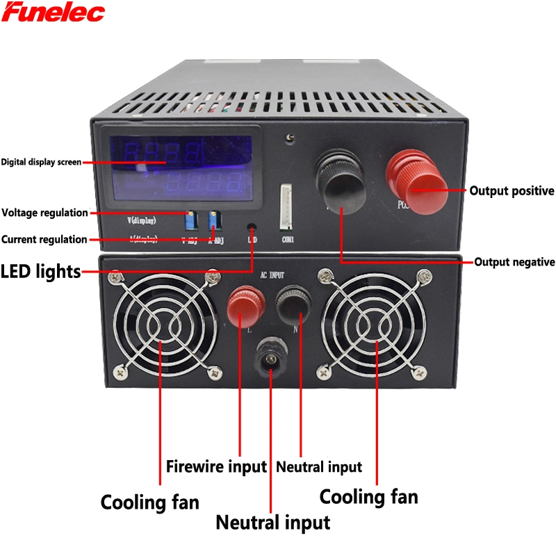 Display digital de 2000W Fuente de alimentación de conmutación de toda la potencia de 72V 27A de corriente y tensión ajustable