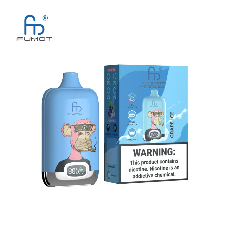 Fumot Randm Digital Box 12000 puffs Vape Оптовая цена 2% 5% электронный E-Cigarette Заменяемый измеритель без никотина Перо с перезаряжаемым аккумулятором Аккумулятор