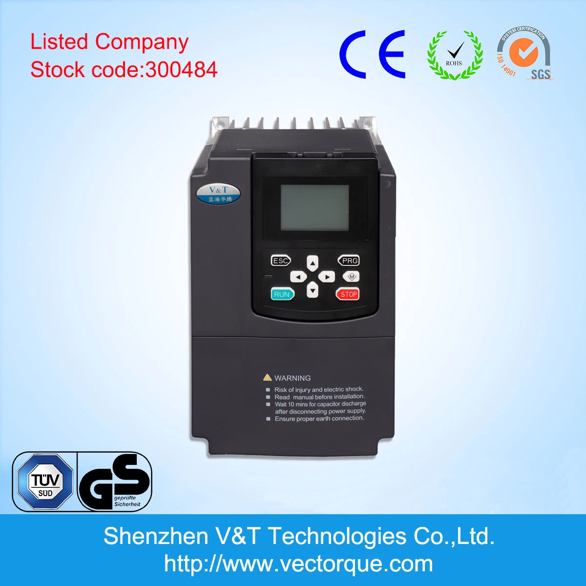 V&T V9 355kw V/F Vector Torque Control with Encoder Feedback AC Drive