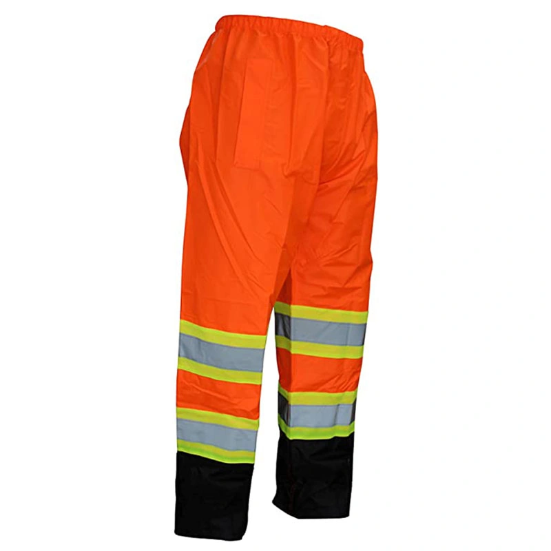 Safety Class 3 Regenanzug Jacke und Hose gute Sichtbarkeit Regenset Mit Reflektierendem Schwarzem Boden