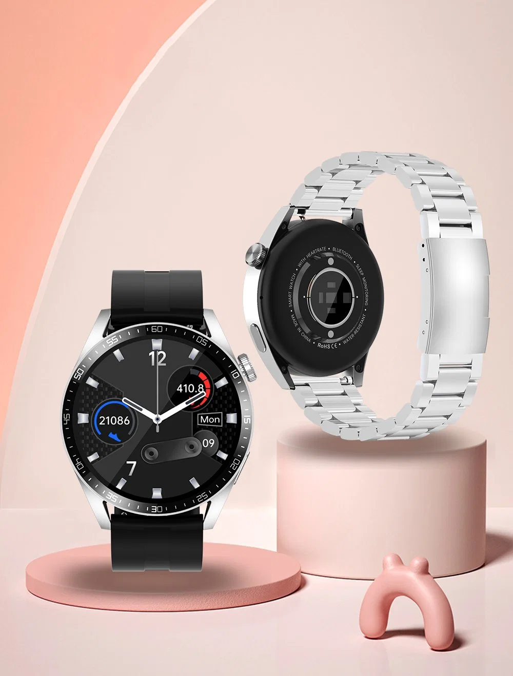 Telefone de rede metálica Fashion inoxidável topo de gama Bluetooth Touch Relógio inteligente de ecrã 2023 Pk Reloj L16 GT PRO