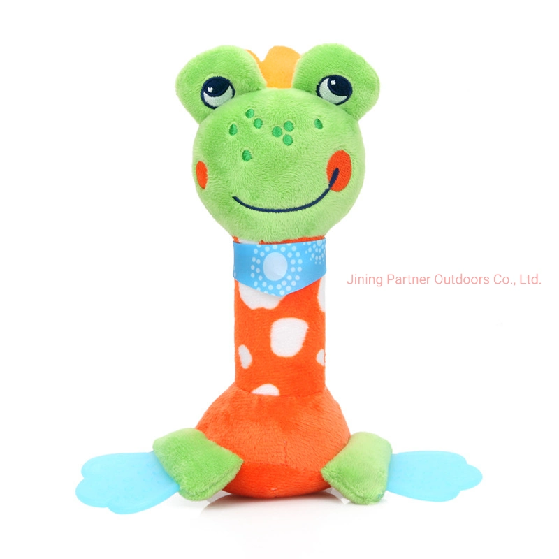 New Educational Early Learning Lovely Cartoon Hand Bell Plush Cotton Animals Baby Rattle Bb Stick Toy