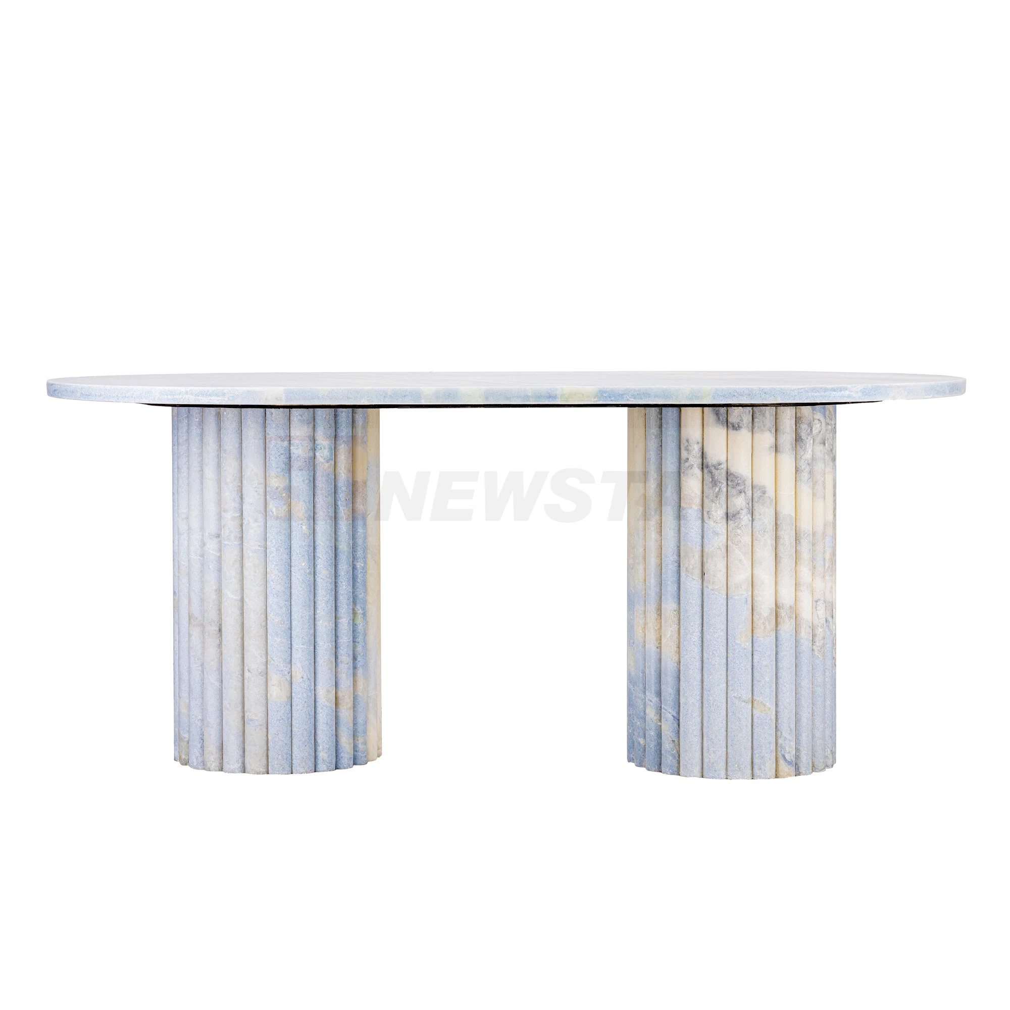 أثاث فاخر Blue Onyx Marble Italian Coffee Table Kitchen طاولة طعام بسيطة التصميم ومكتب طاولة شاى