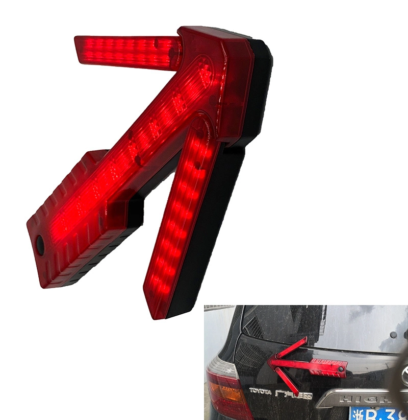 Portable Folding Flashing Warning Arrow Signal Lamp Emergency Indicator Arrow Strobe Flare Strong Magnet Car Emergency Road Safety Traffic Light