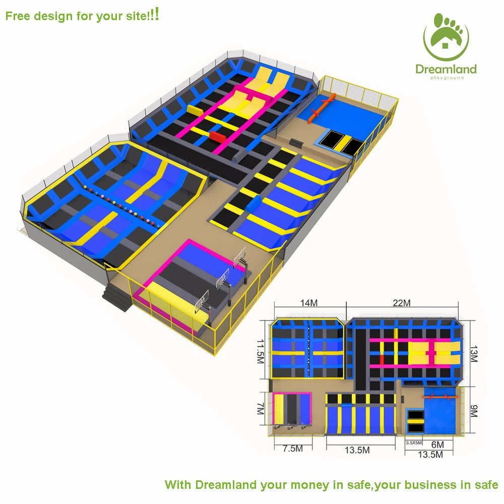 Colorful Wholesale Commercial Indoor Trampoline Park for Adults