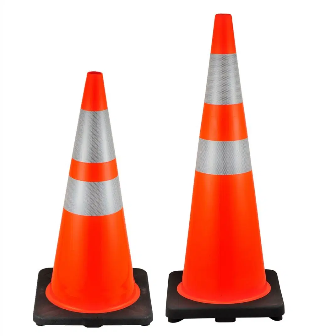 18 Years Professional Manufacturer 75cm 90cm Orange Road Safety PVC Flexible Cones for Sale