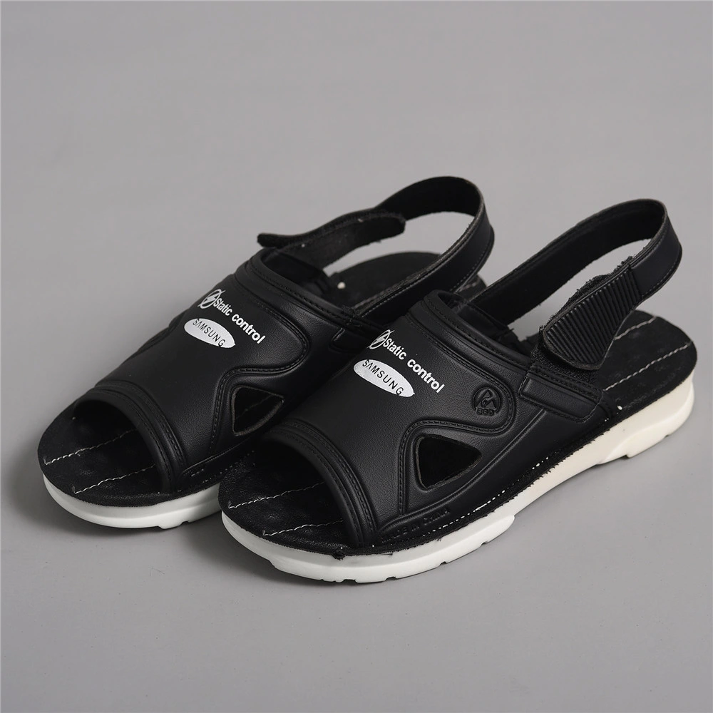 Manufacture Safety Shoes PU Soles Samsung Footwear Sandals ESD Cleanroom Black Slippers