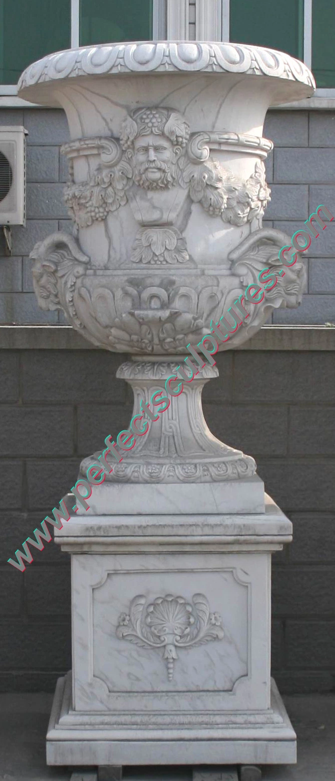 Decorativos personalizados Mármol Piedra antigua urna jardín de flores para la decoración del hogar QFP (187)