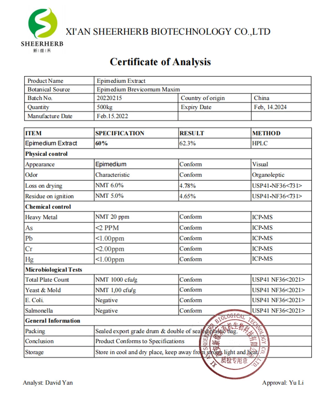 Classe farmacêutica edifício de corpo Icariin 60% pó Comprar Bulk Epimedium Pó