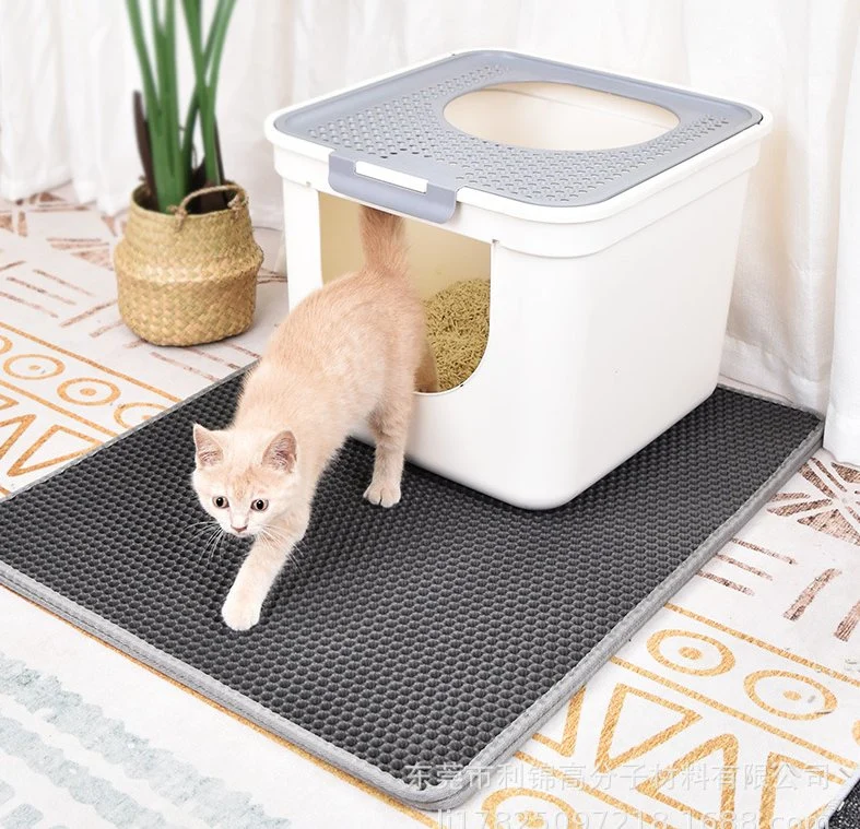 Friendly Double Layer Colored Floor Non-Slip EVA Waterproof Cats Sand Trapping Tray Mat Pet Cat Litter Mat