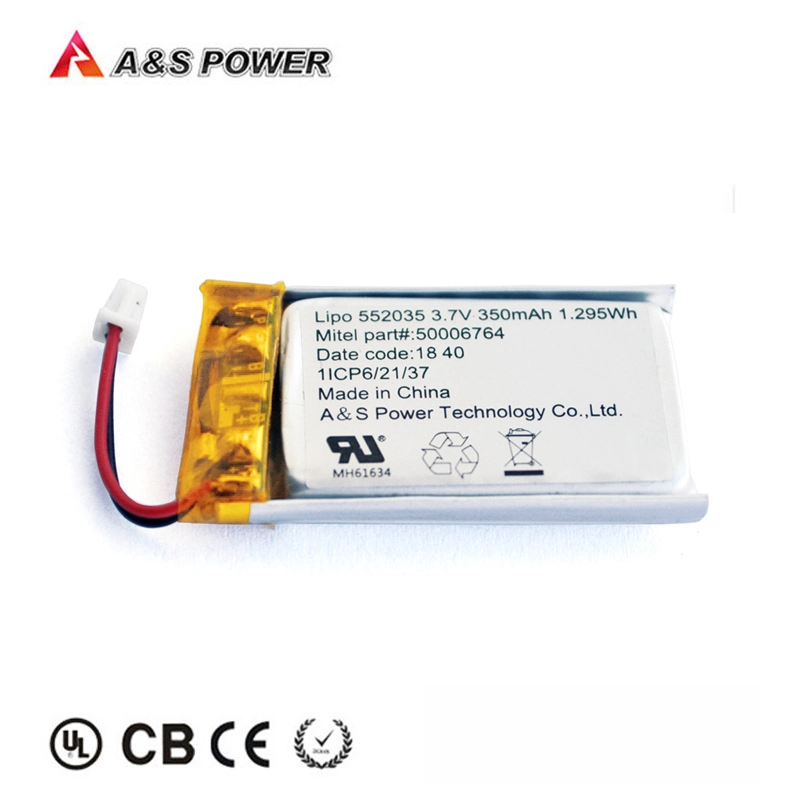 Customized 3.7V 552035 350mAh Rechargeable Lipo Battery Li Polymer Battery with Kc Certificate