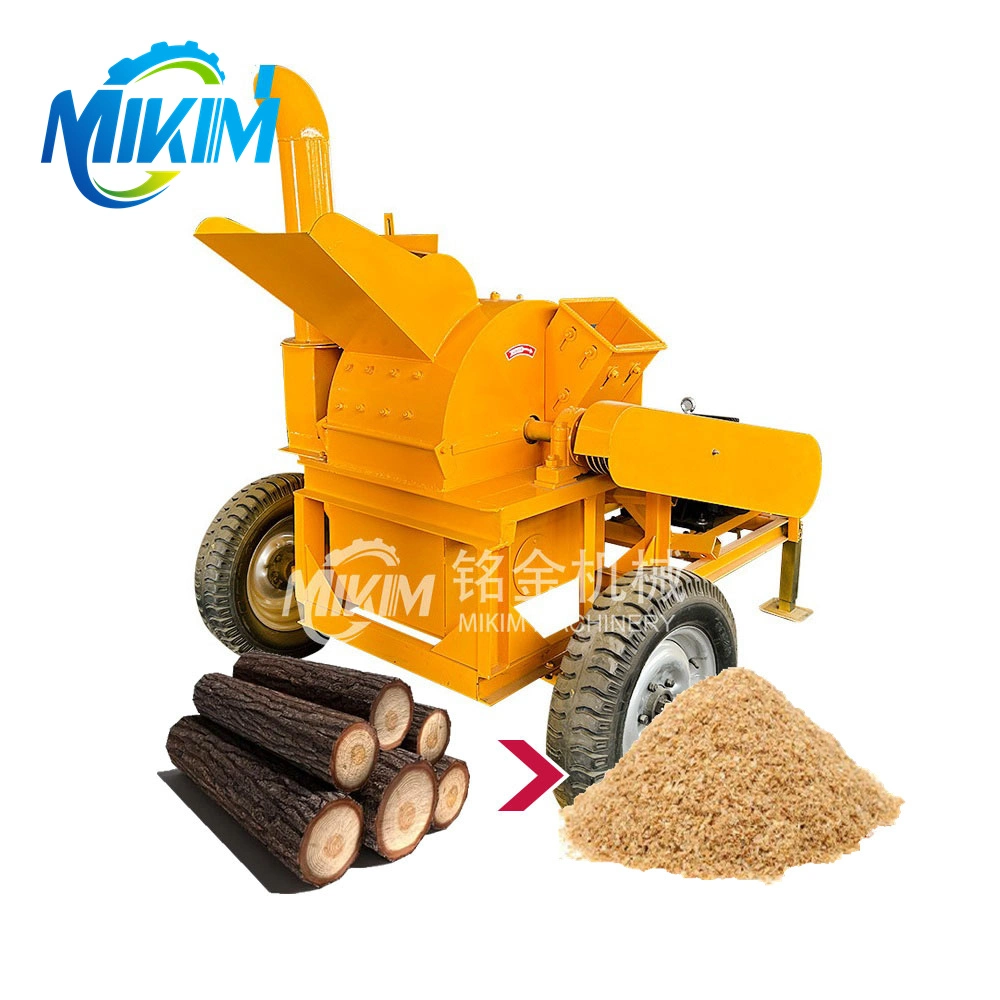 Wood Chipper Shredder Grinder Machine Branch Hammer Mill Mobile Wood Crusher Wooden Sawdust Making Machine