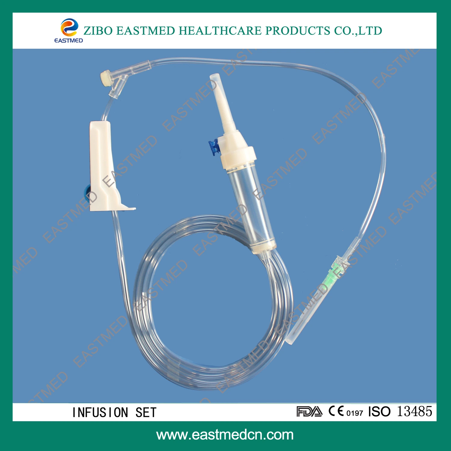 Ensemble de perfusion jetable stérilisé médical chirurgical hospitalier doux avec régulateur de débit.