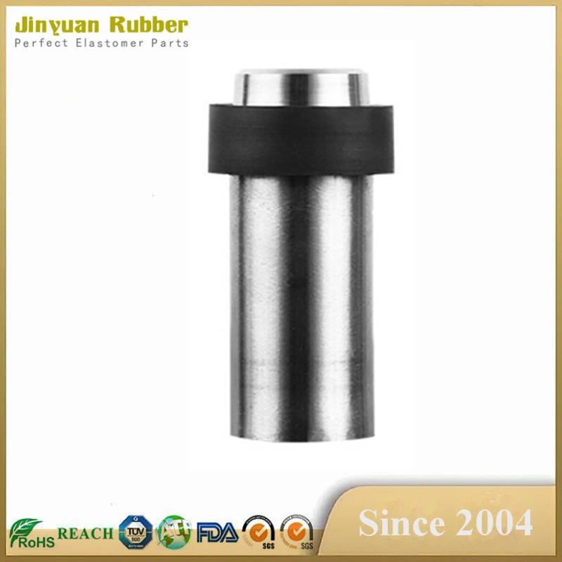 Wholesale/Supplier Stainless Steel Black Cushion Rubber Wall Mount Door Stopper Bumpers and Stops with Adhesive Sticker