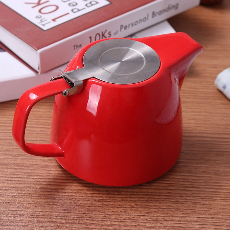 Tea Lover Porcelain Large Teapot Stainless Steel Lid and Extra-Fine Infuser for Loose Leaf Tea 900ml (3-4 Cups) Bl13854