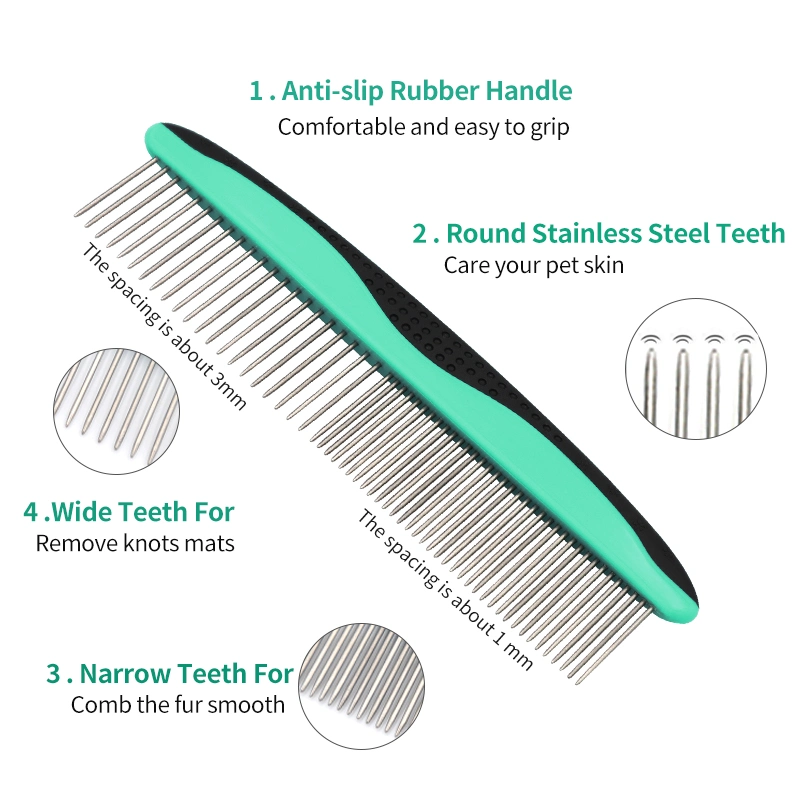 Wholesale/Supplier Pet Self-Clean Hair Professional Pet Grooming Brush Long Tooth Undercoat Pet Flea Comb Dog and Cat Nail Clipper Set Dematting Comb for Pets Grooming