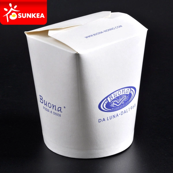 Wholeale Disposable Take Away Food Grade Customized Paper Food Container with Handle / Without Handle