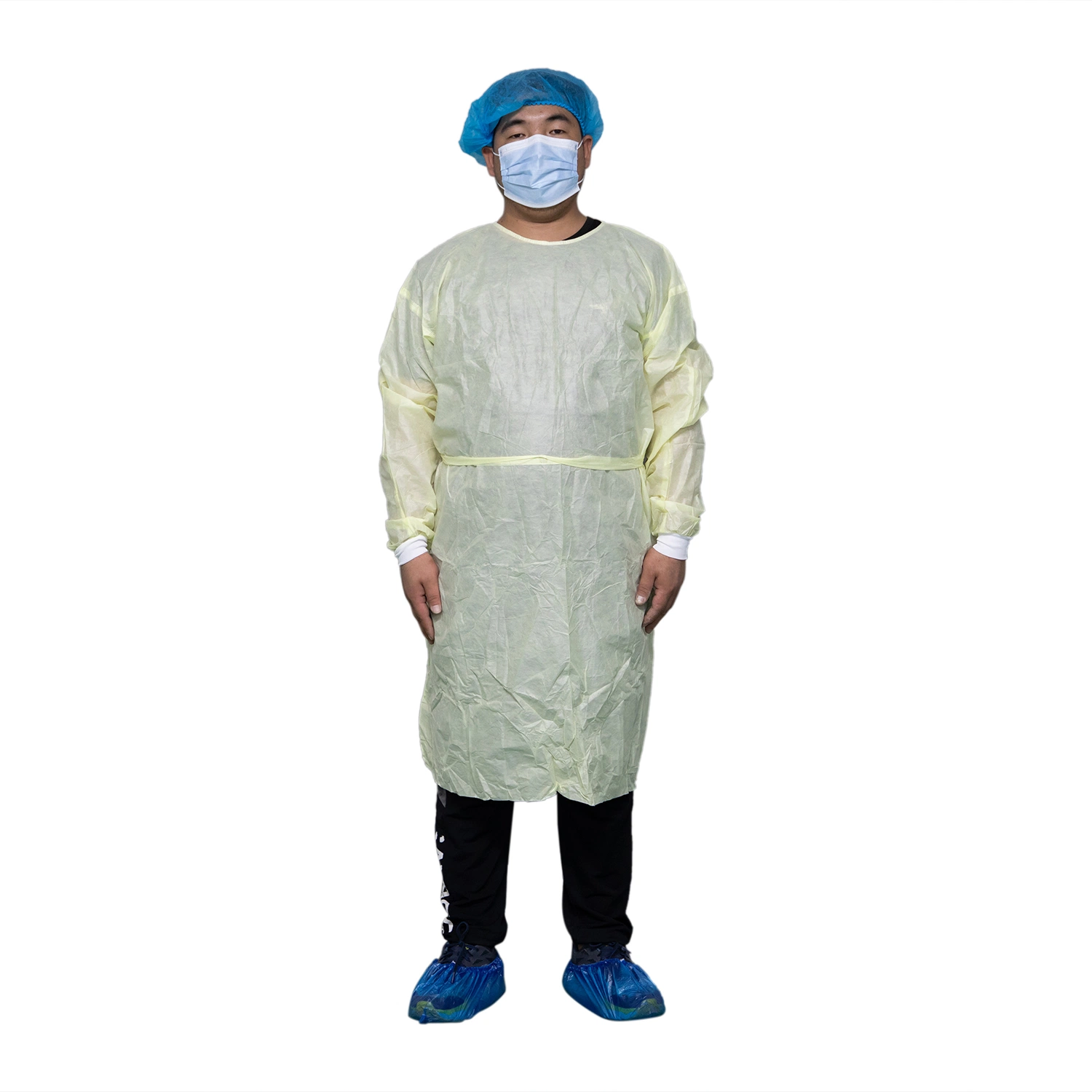 Blue Yellow Green Disposable SMS Non-Woven Isolation Gown Isolation Clothing