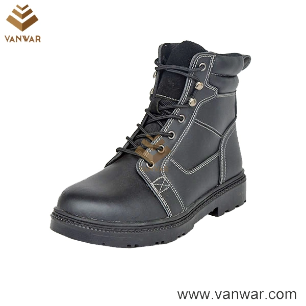 Cuir de vache durables de style militaire bottes de travail (WWB065)