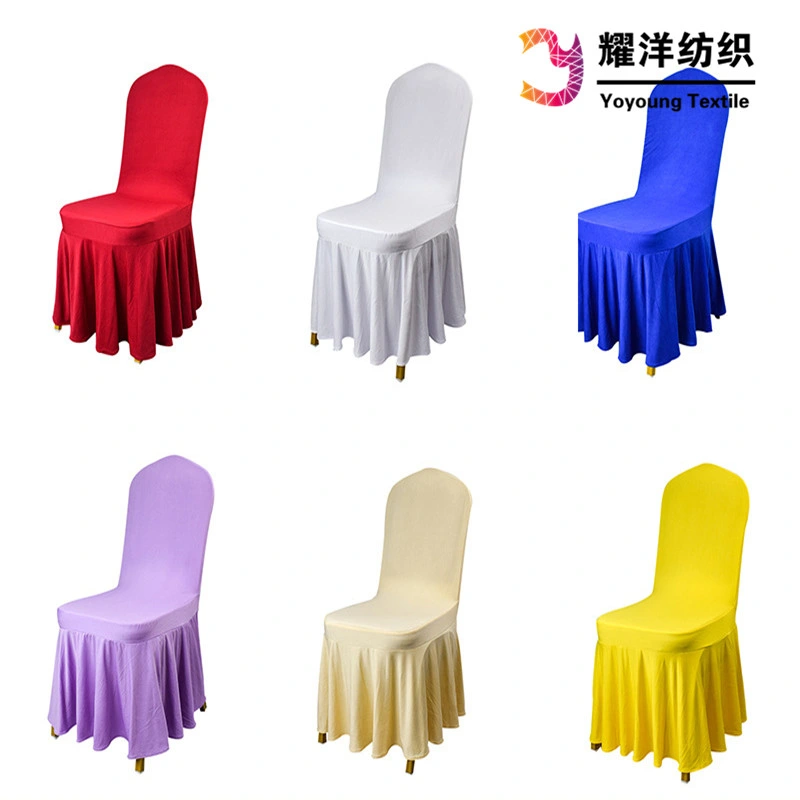 Wholesale/Supplier Cheap White Thick Air Layer Spandex Ruffled Chair Covers for Wedding Party Banquet