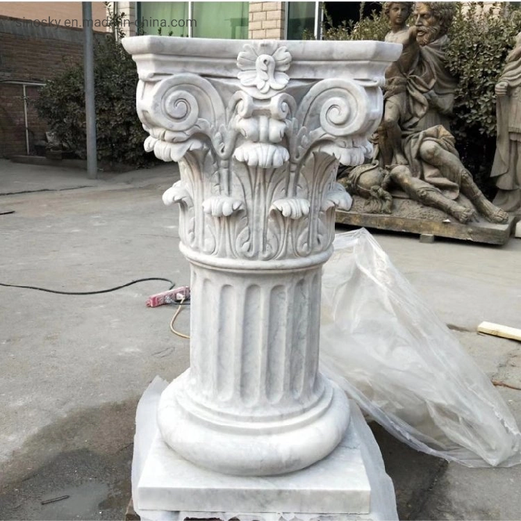 Stone Carving Grey Granite Roman Column/Pillar