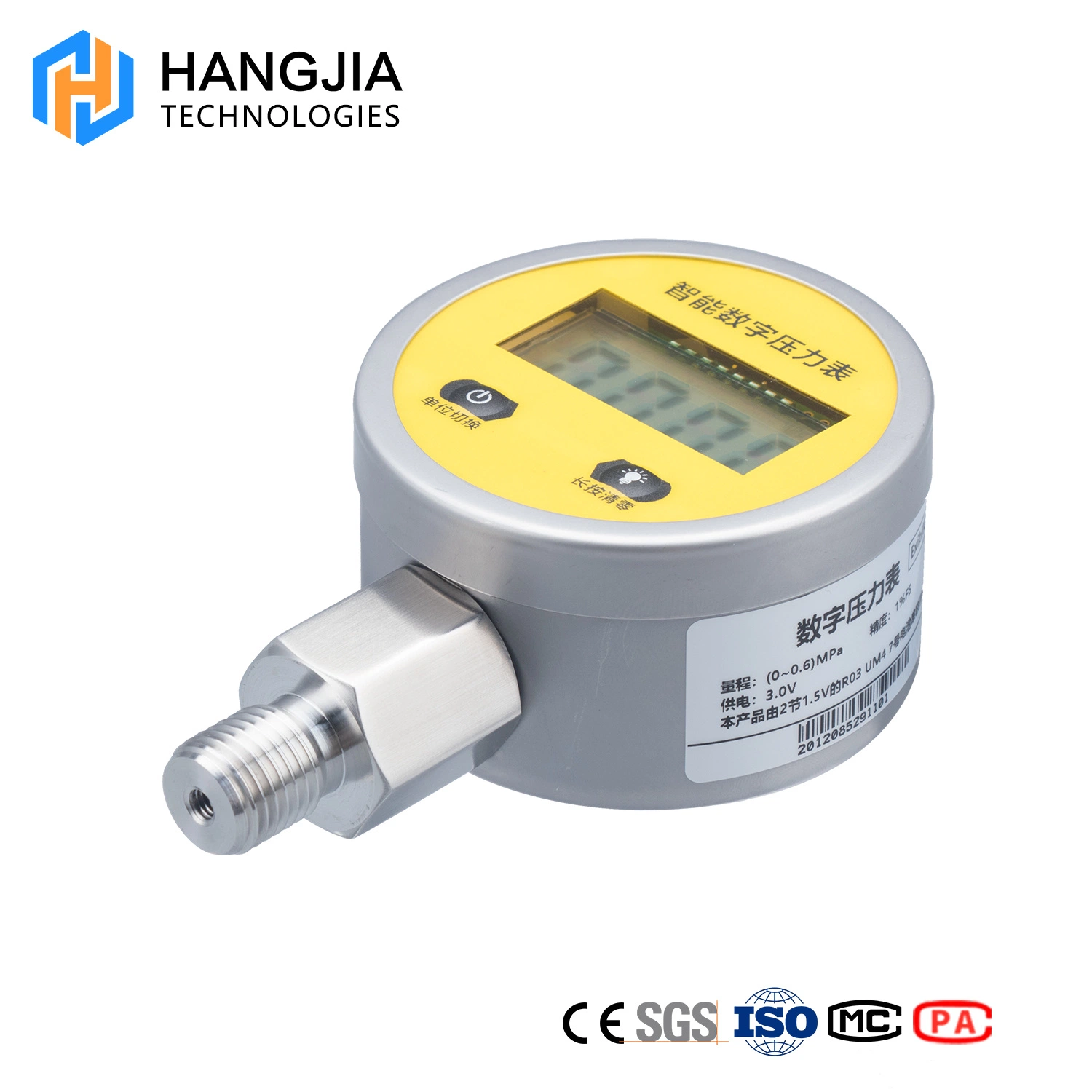 4 Digital LCD Display Edelstahl Manometer