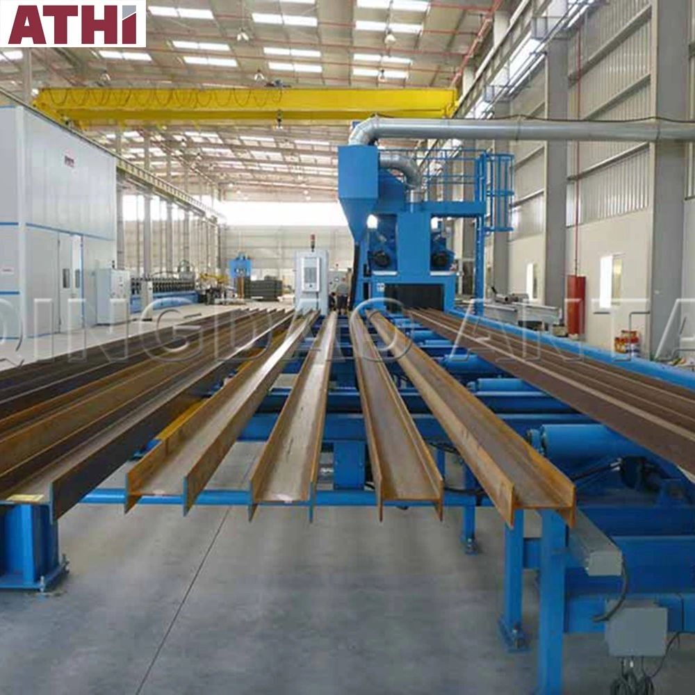 Beams Steel Profiles Roller Conveyor Shot Blasting and Coating Drying Line