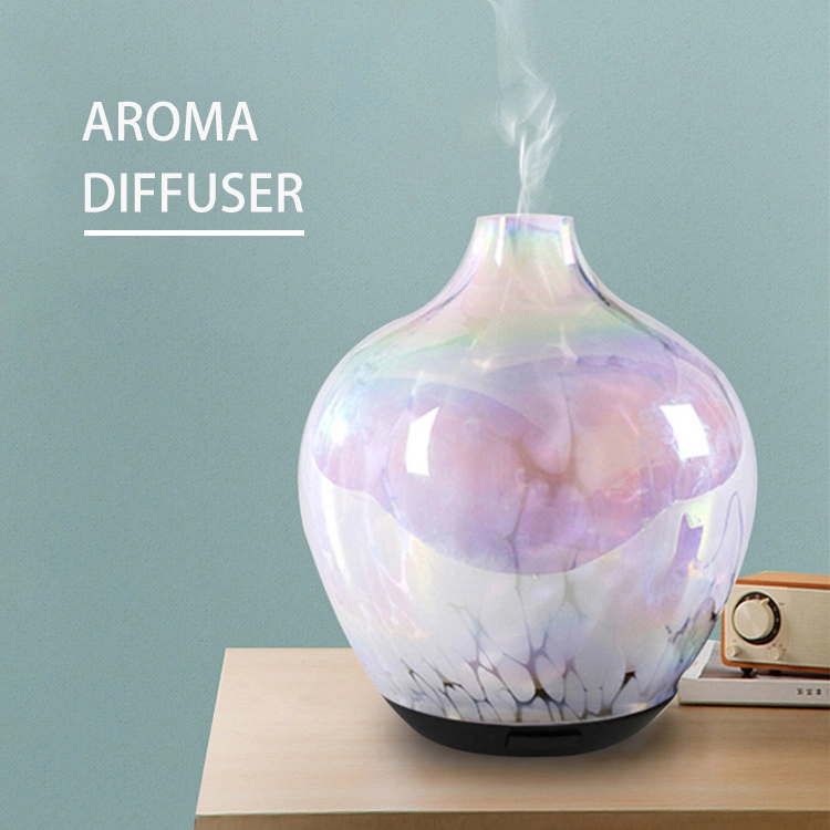 120ml Aromatherapy Art Glass Portable Ultrasonic Cool Mist Essential Oil Aroma Diffuser Luxury Home Scent Diffuser