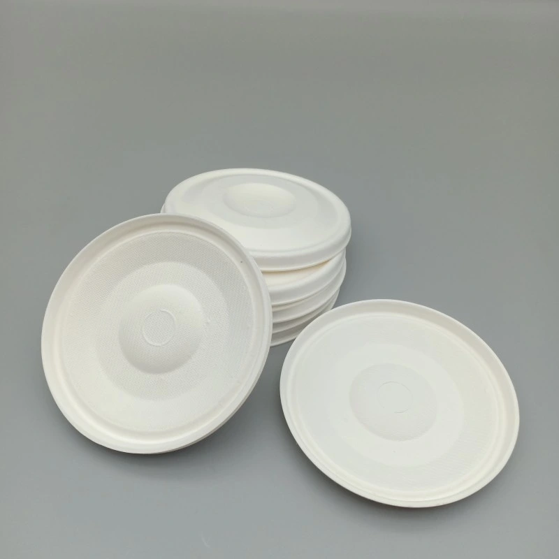 Biodegradable Disposable 90mm Sugarcane Pulp Cold Drink Cup Lid Bagasse Flat Lid