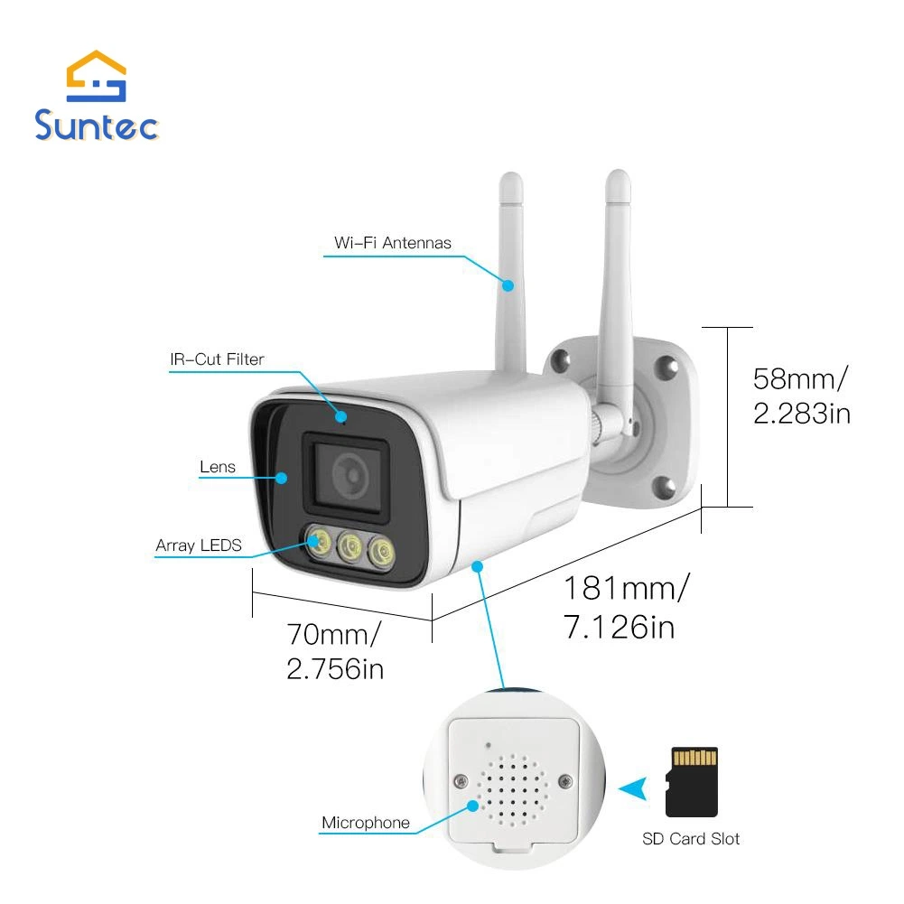 Tuya nueva función resistente al agua de la cámara de alarma con sirena de alarma de audio de la cámara WiFi