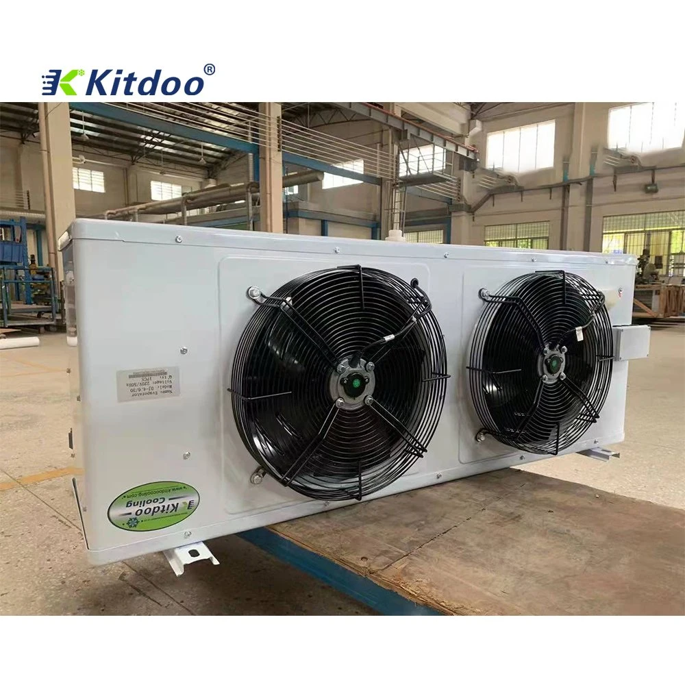 Venta caliente Precio bajo almacenamiento frío Sala congelada AC 380V Refrigeración por evaporación evaporador 3 ventiladores refrigeradores de aire Kitdoo