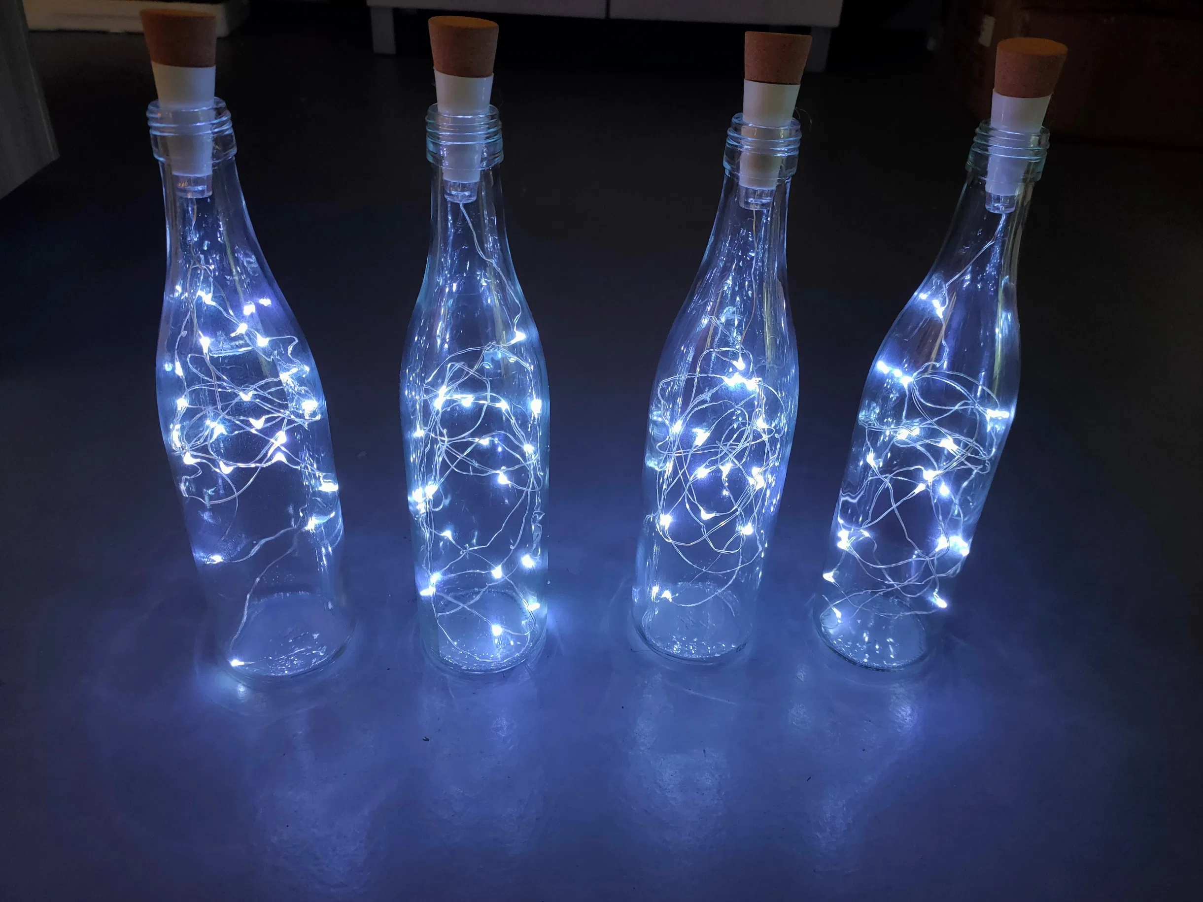 Bright 20PCS LED Wine Bottle Light with Cork USB LED String Bottle Lights Battery Cork for Party Wedding Christmas Halloween Bar Decor Warm White LED