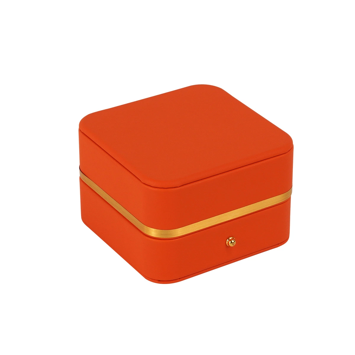 Coffret à bijoux colorés orange Boîte cadeau contenant d'emballage de bijoux en cuir