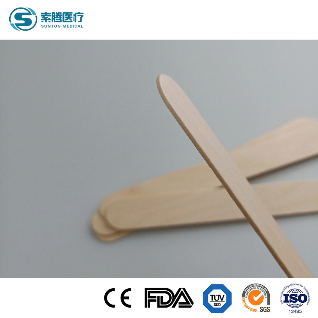 Sunton Sterile Tongue Depressor Disposable Tongue Depressor China CE/ISO9001/ISO13485 Certificate Tongue Depressor Factory Natural Wood Tongue Depressor