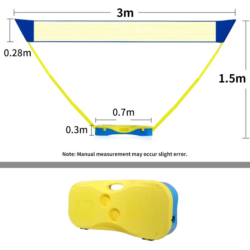 Portable Badminton Net Set with Foldable Stand with or Without Racket and Shuttlecock