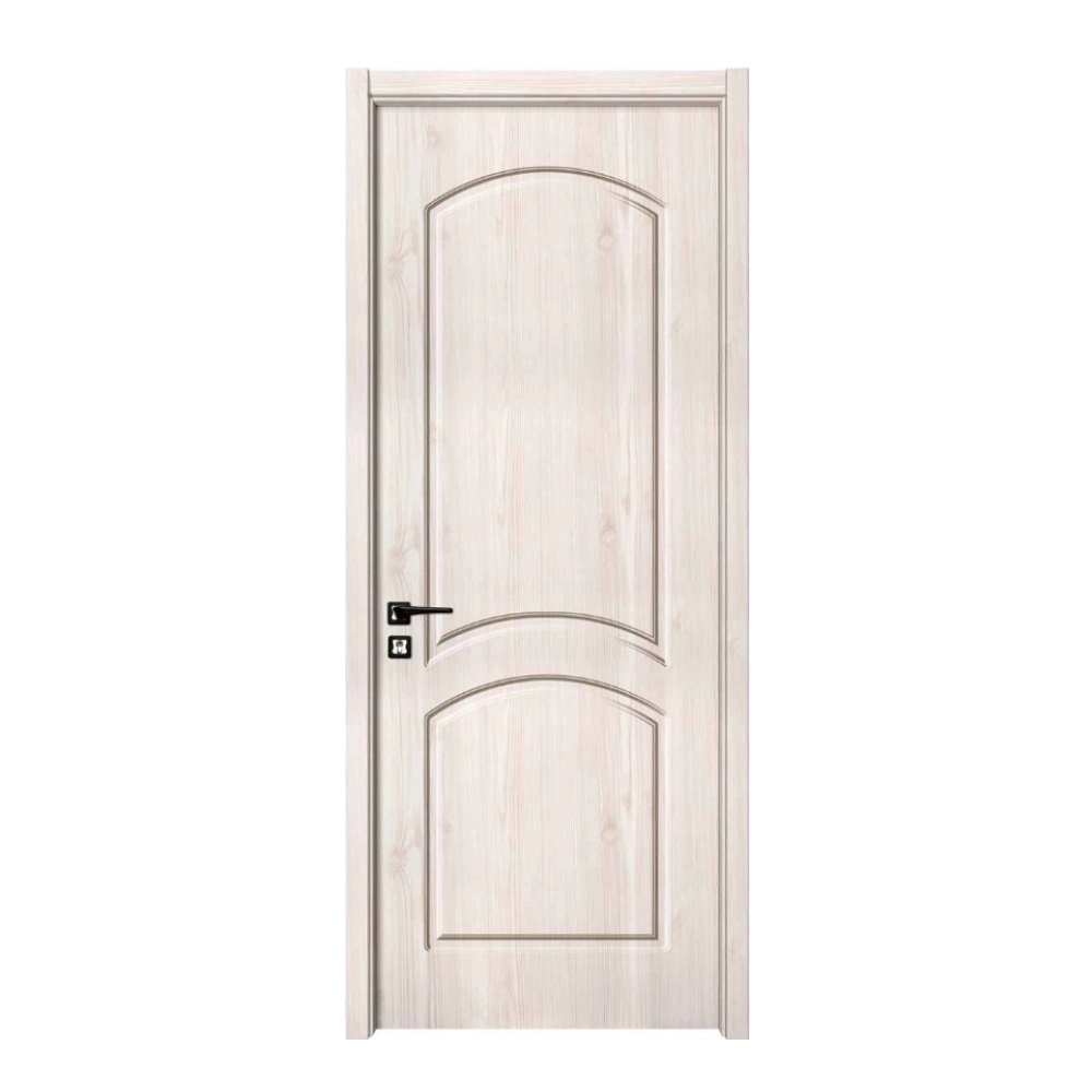 Economical Interior Wooden Rounded MDF Ffilling LVL Frame PVC Door