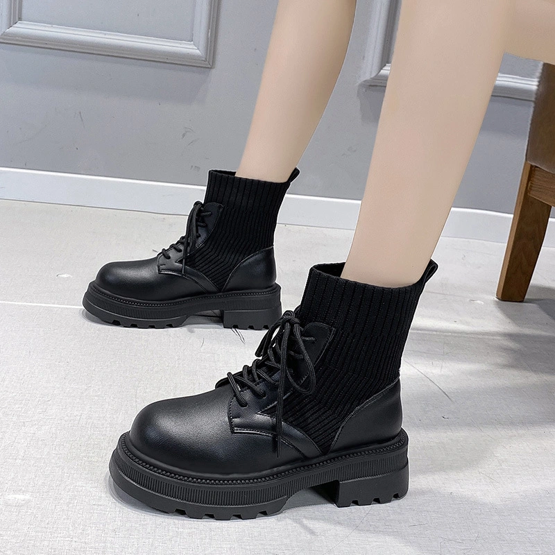 2023 New Style Woemn Shoes Slip on Boots Low Block Heel Ankle Boots