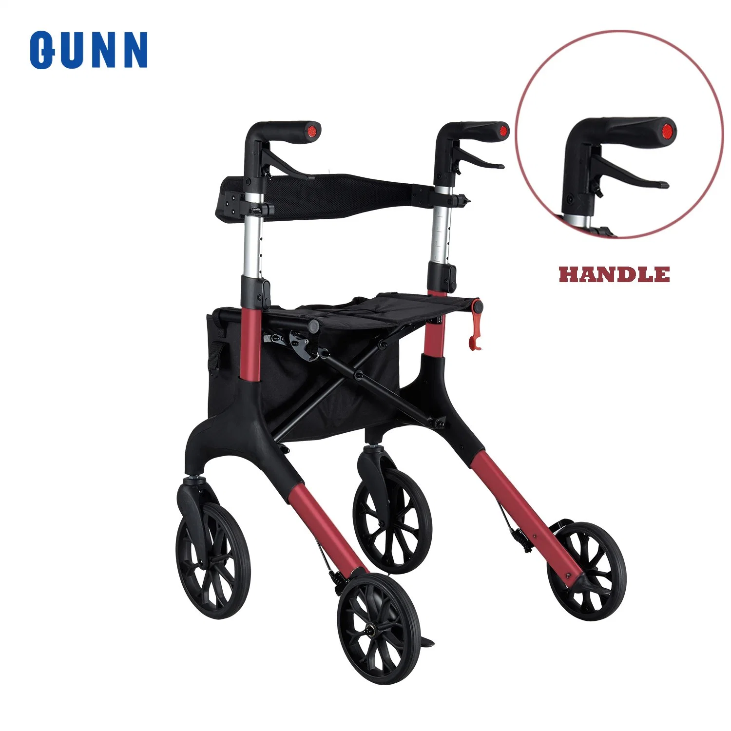 Rollator de aluminio plegable ligero ajustable Walking de aluminio para exterior Rollator para Personas mayores