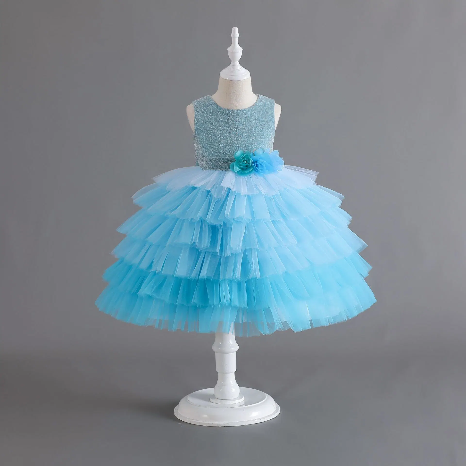 Baby Clothes Girls Cake Party Garment Wedding Dress Progressive Color Ball Gown