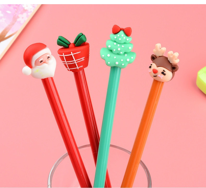 Cartoon Neutral Pen Christmas Deer Creativeelementary School Students Study Office Supplies Christmas Children&prime; S Gifts Christmas Water Pen