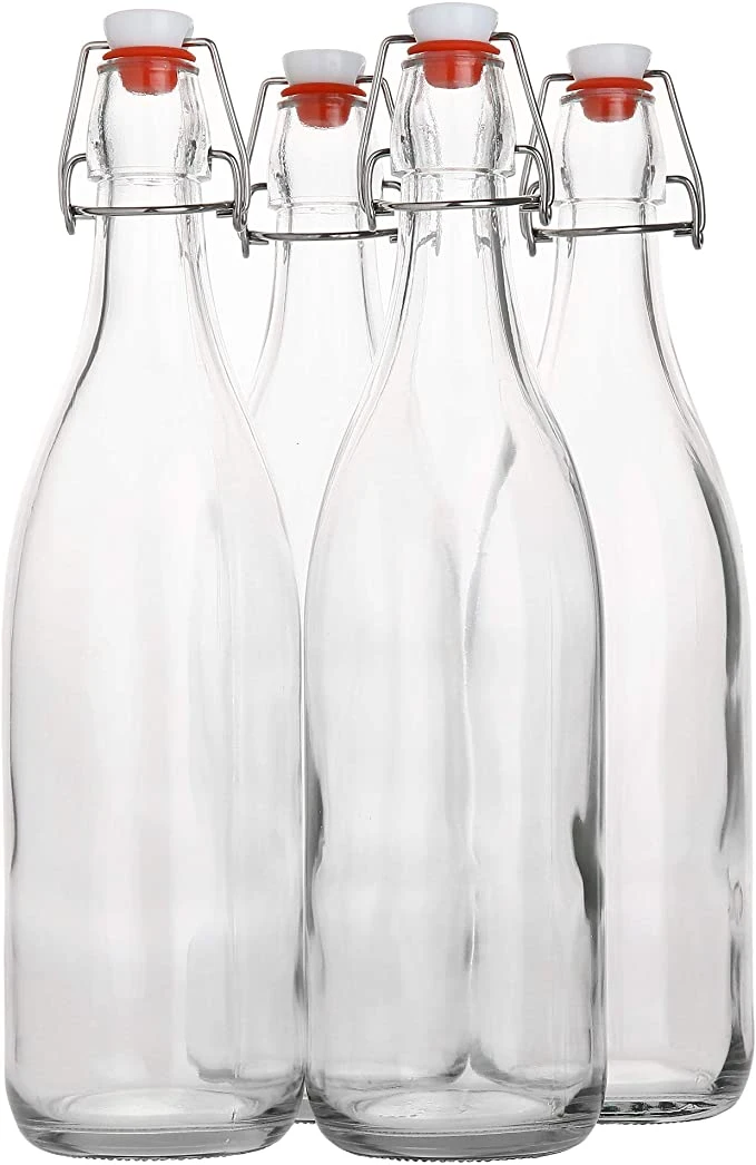 8oz 16oz 32oz Glass Beer Bottles Flip Top Swing Top Seal Storage for Home Brewing of Alcohol Kombucha Tea