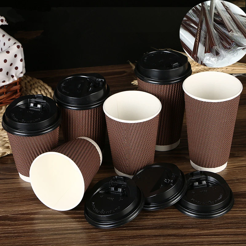 8oz/14oz/16oz jetable, double couche épaisse boisson chaude tasse de thé café tasse de papier