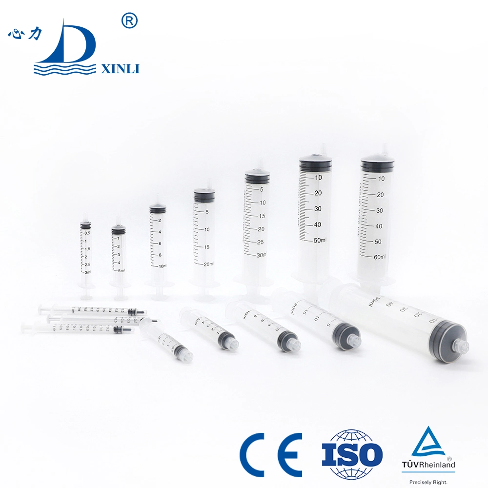 Seringa descartável de injeção estéril para fins medicinais de 3 partes, 1 cc-60cc, com EC E aprovado pela ISO