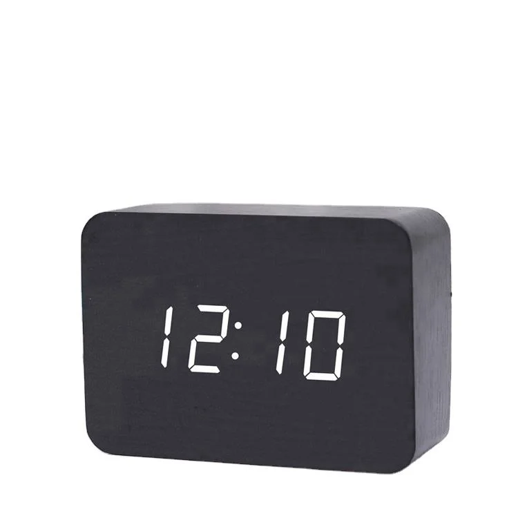 Small Size Desktop Date Display LED Digital Wooden Clock