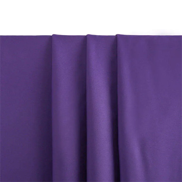 Factory High Quality Stretch Roll Packing Polyester Fabric Breathable Woven Iron Sand 75D*75D 100% Polyester Satin Fabric