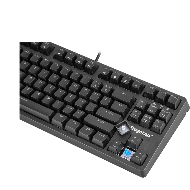 RGB-Gaming-Tastatur mit Hintergrundbeleuchtung, mechanisch, kabelgebunden, 87 Tasten Kompakt