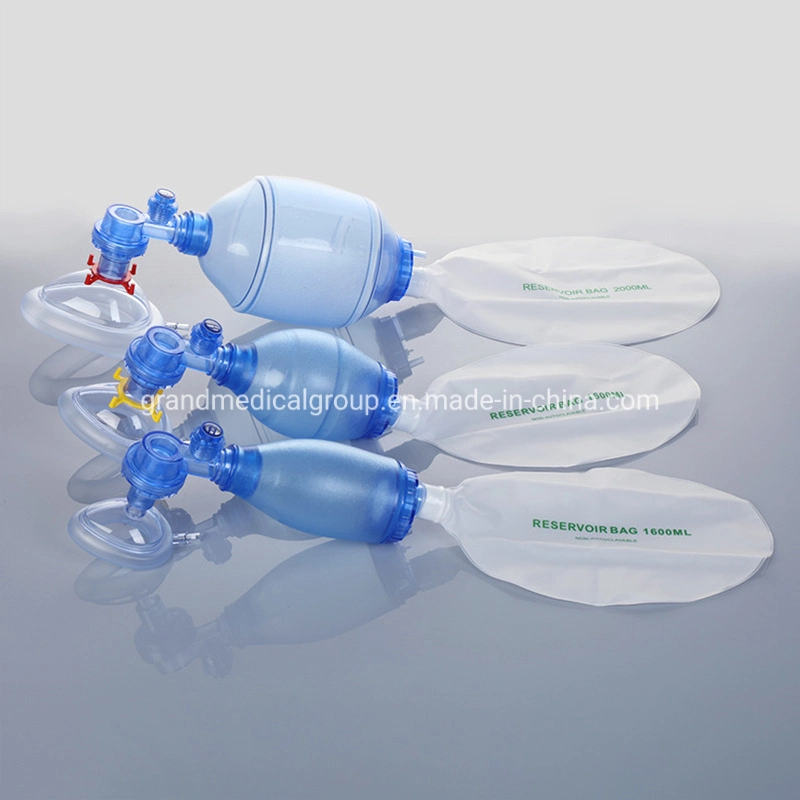 Manual Resuscinator PVC Medical Use Silicone Factory Hot Sale Adult Manual Ambu with Reservoir Bag First-Aid/Devices Ambu Bag Anesthesia