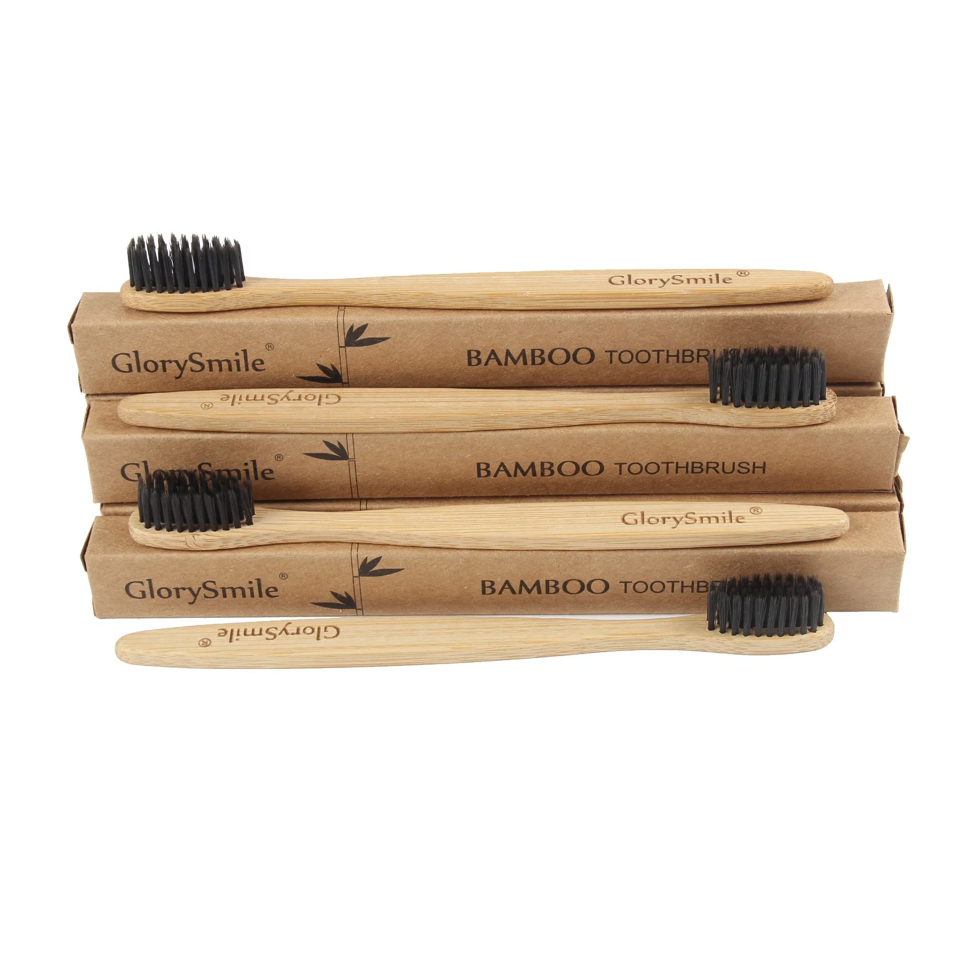 Glorysmile Wood Handle Charcoal Toothbrush Accept Custom Logo 10000 Bristles Bamboo Toothbrush